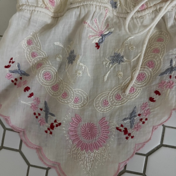 Anthropologie Pieced Scarf Hanky Tank Top Size XS Pinks, Neutrals,Embroidery - Picture 4 of 9